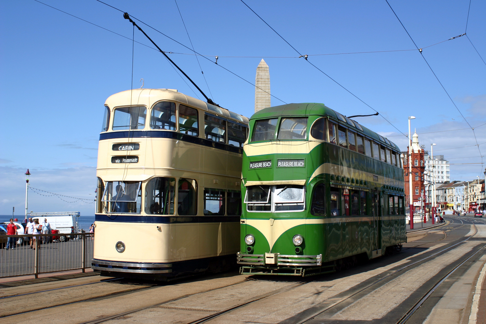 Blackpool Trams on promenade